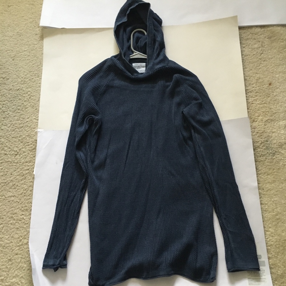 Small Poshmark Navy Blue Texture Hoodie